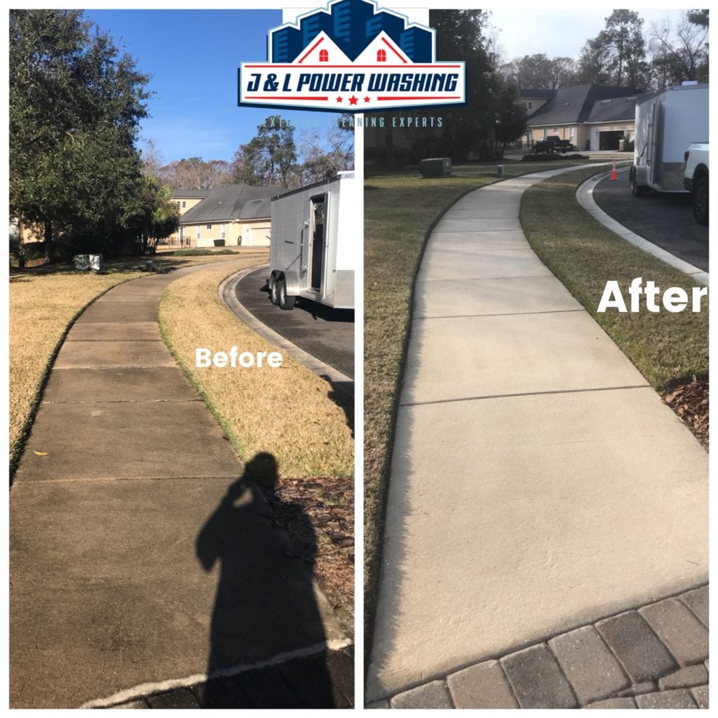 Exterior Pressure Washing Before and After